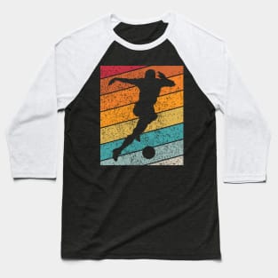 Male Soccer Football Outdoor Sports Retro Sunset Design Baseball T-Shirt